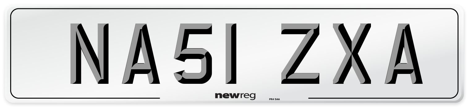 NA51 ZXA Number Plate from New Reg